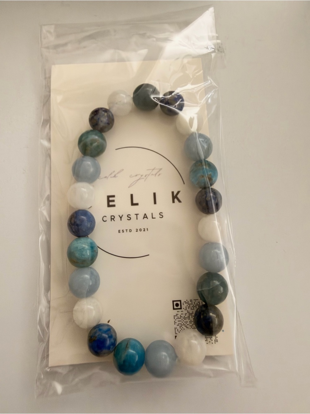 Lapis Lazuli, Apatite, Moonstone and Angeline Beaded Stretch Bracelet